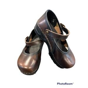 Sanita Mary Jane Clogs Girls Size 29/US Size 11.5-12 Brown Marcelle Shoes EUC